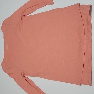 Pure Jill Elegant Coral Long Sleeve Boat Neck Layered Tunic S